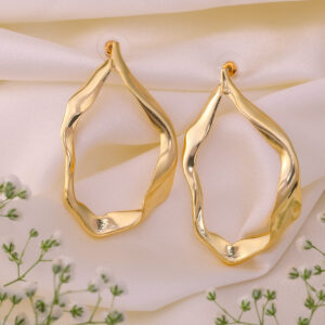 Golden Ripple Hoops